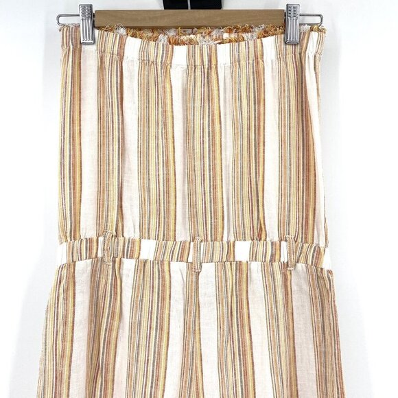 Anthropologie Cloth & Stone Vertical Stripe Strapless Cropped Jumpsuit XS Boho - Picture 5 of 8